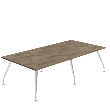 Massa Boardroom Table - 2800 - Silver Legs - Grey Nebraska Oak