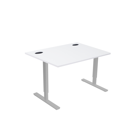 Electric Height Adjustable Desk - 1200mm - Silver Frame - White