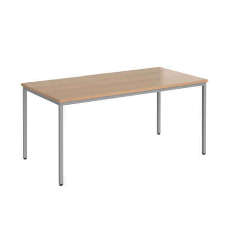 Flexi 25 Rectangular Table - 1600mm - Silver - Beech