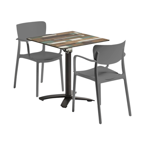 Lisa Dining Set - Grey Chairs