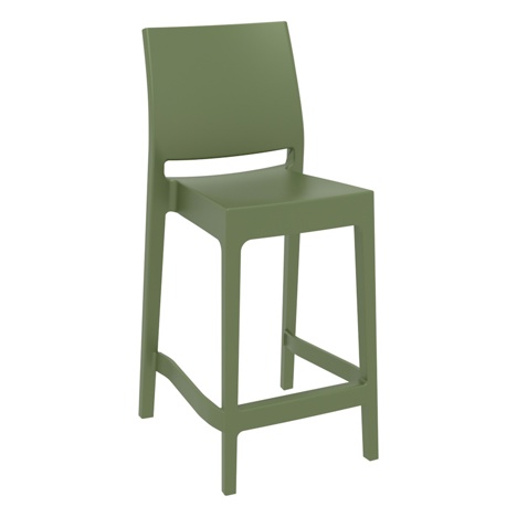 Maya Stacking Bar Stool - 65 - Olive Green