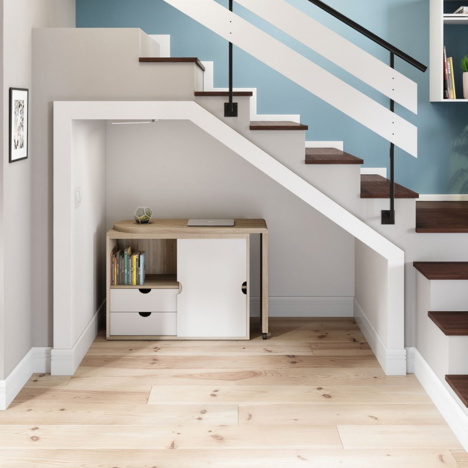 Pivot Cupboard Desk - Sonoma Oak