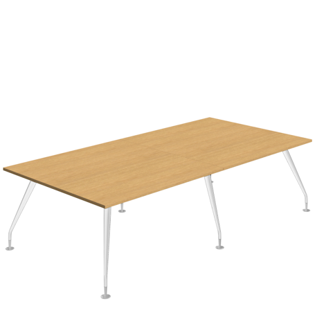 Massa Boardroom Table - 2800 - White Legs - Sorano Oak