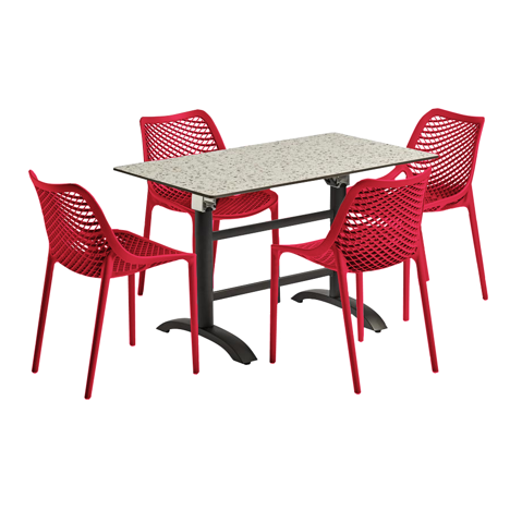 AIR Dining Set 2 - Red Chairs
