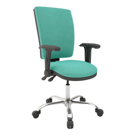 Squared Back Task Chair - Chrome Base - Folding Arms