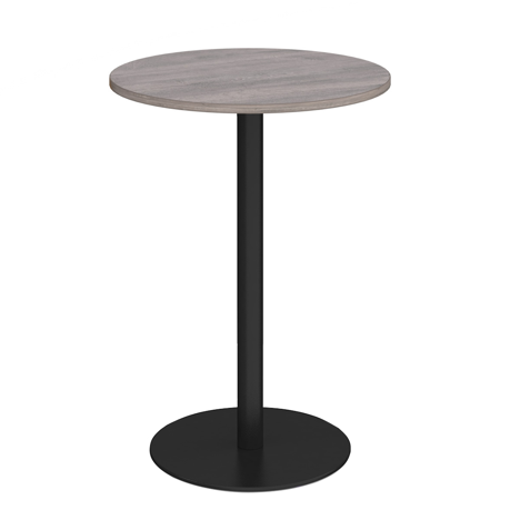Monza Circular Poseur Table - Black - Grey Oak