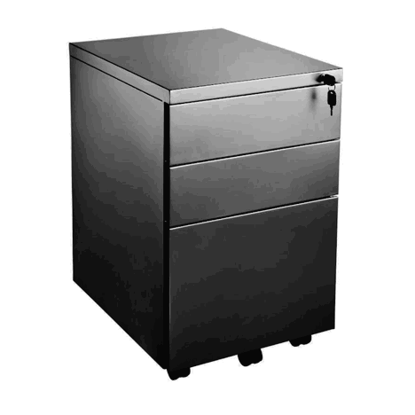 Metal Mobile Pedestal - Black