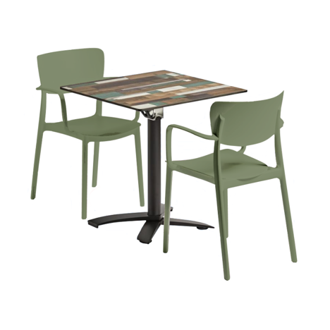 Lisa Dining Set - Green Chairs
