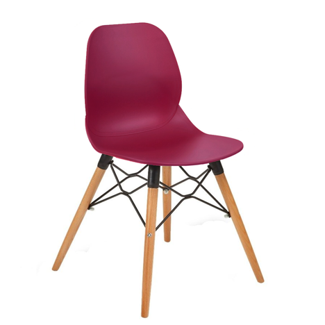 Aquilo Beech Leg Chair - Plum