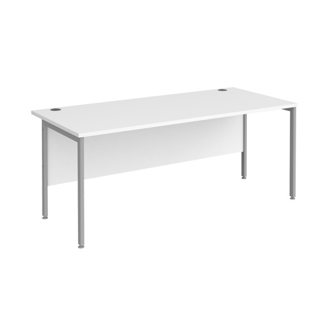Straight Desk - H-Frame - 1800 - Silver - White