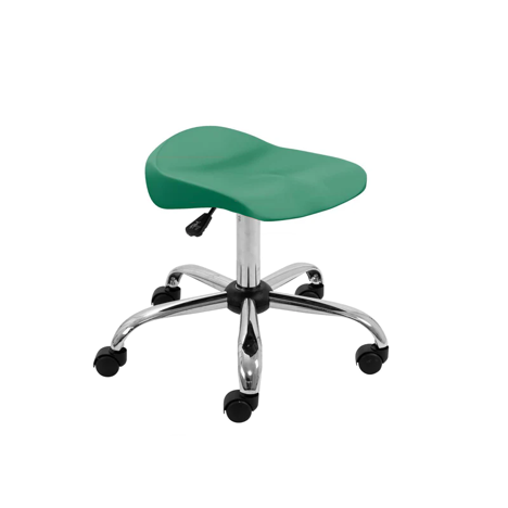 Titan Swivel Junior Stool with Chrome Base and Castors - Green