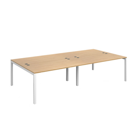 Connex Double Back to Back Desks - 2800 - White Frame - Oak