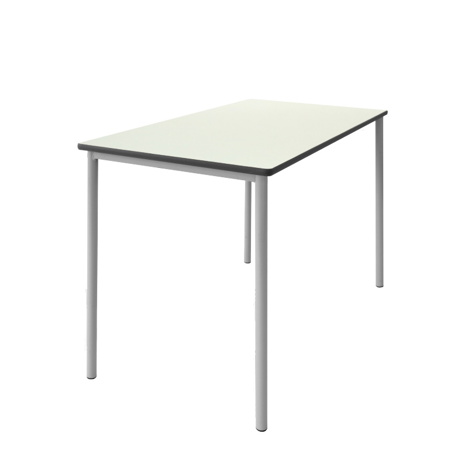 Grade Rectangle Table - White Top - Grey Frame