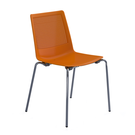 Harmony Multi-Purpose Chair - Chrome Frame - Orange