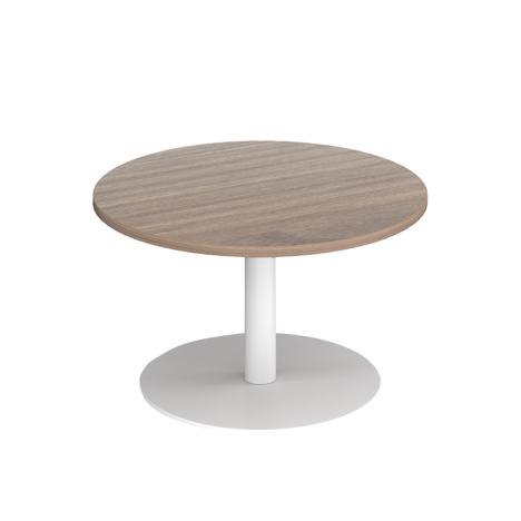 Monza Circular Coffee Table - White - Barcelona Walnut
