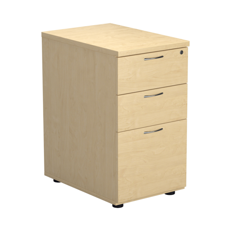 3 Drawer Desk High Pedestal - 800mm - Maple