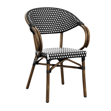 Panda Arm Chair - Black & White Weave