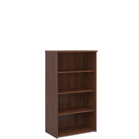 Bookcases (Solid Back Panels) with Three Shelves - 1440mm High - Walnut