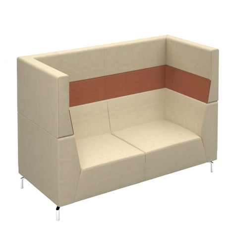 Alban - Two Seat (High Back) Sofa with Chrome Leg
