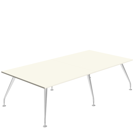 Massa Boardroom Table - 2800 - Silver Legs - White