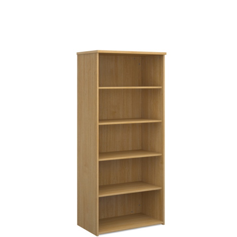 Bookcases (Solid Back Panels) with Four Shelves - 1790mm High - Oak
