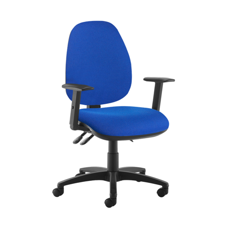 Jota XL Fabric Back Operator Chair - Height Adjustable Arms - Blue