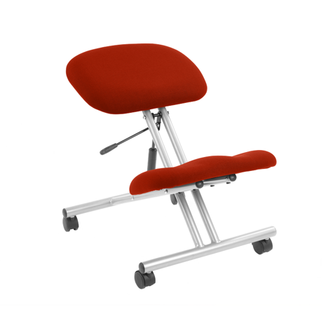 Kneeling Task Operator Stool - Silver Frame - Tabasco Orange