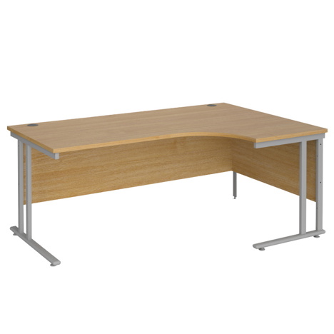 Radial Cantilever Workstation - 1800 - Silver - Right - Oak