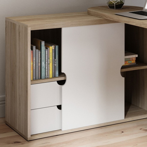Pivot Cupboard Desk - Sonoma Oak