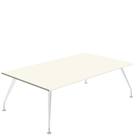 Massa Boardroom Table - 2400 - White Legs -  White