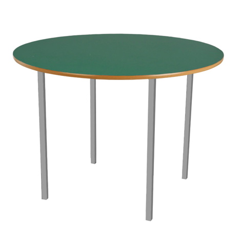 Round Classroom Table - Silver Legs - Green