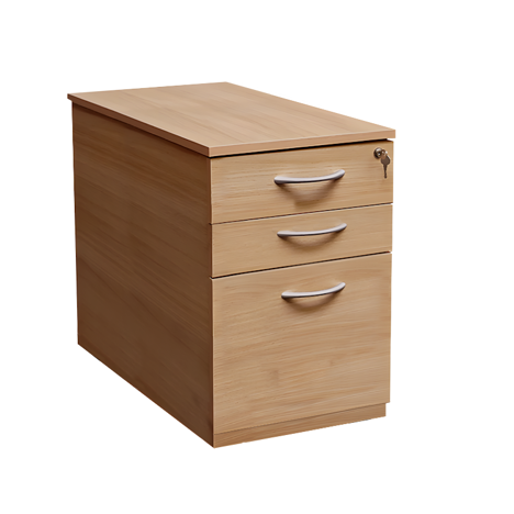 Desk High 3 Drawer Pedestal - 800 - Beech