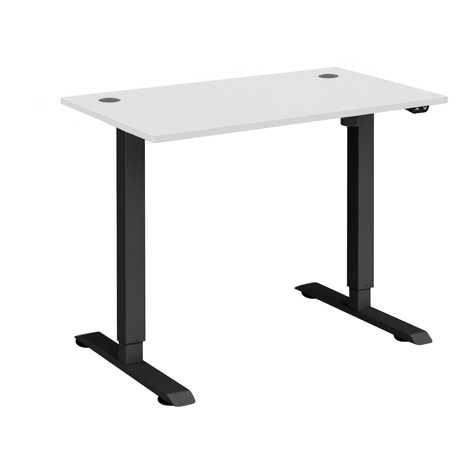 Electric Ergonomic Sit-Stand Workstation - 1000 - Black Frame - White