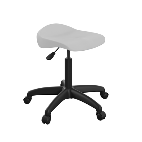 Titan Swivel Senior Stool - with Plastic Base and Castors - Grey