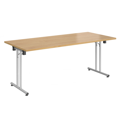 Rectangular Folding Leg Table - 1800 - Silver - Oak