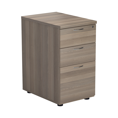 3 Drawer Desk High Pedestal - 800mm - Grey Oak
