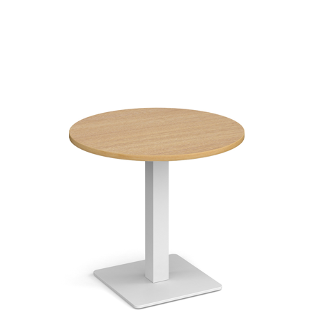 Brescia Circular Dining Table - White - Oak