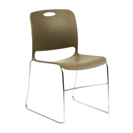 Maestro HD Stacking Chair - Chrome Frame - Misty Brown