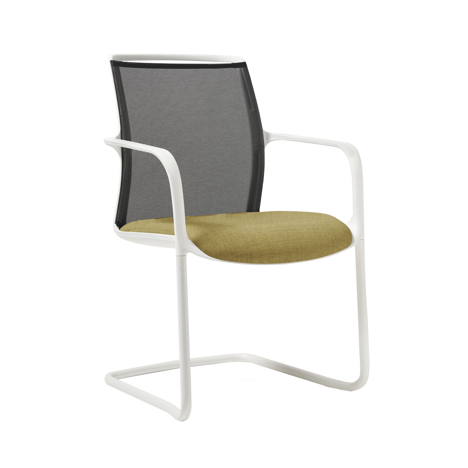 Lacey Meeting Chair - White Frame - Fortress