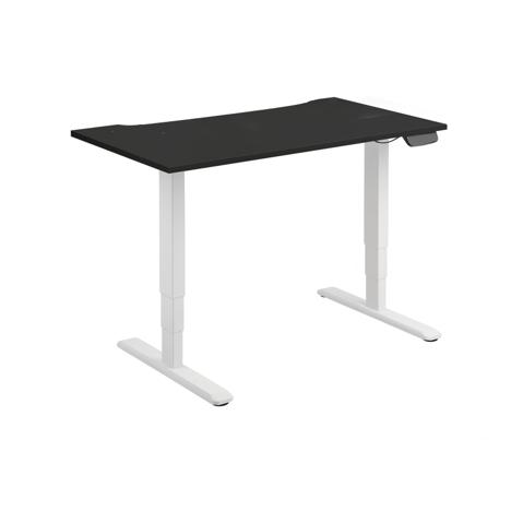 Electric Sit-Stand Desk with Dual Motors - 1400 - White Frame - Black