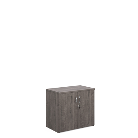 Double Door Cupboard - 740mm High - Single Shelf -  Grey Oak