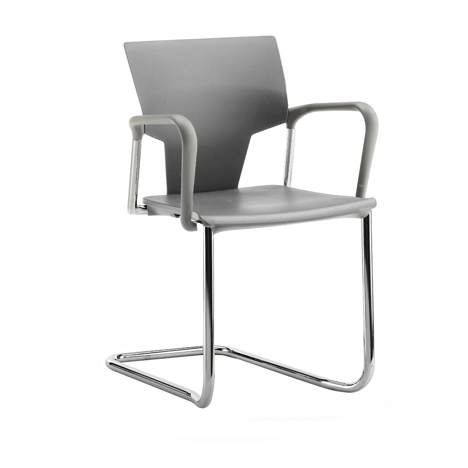 IKON Meeting and Boardroom Chair - With Arms - Cantilever Frame - Grey