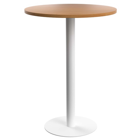 Contract 800mm High Table - White Base - Oak Top