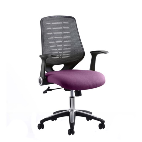 Relay Task Operator Chair Airmesh Silver Back - Tansy Purple Seat With Arms