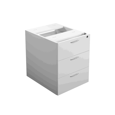 3 Drawer Fixed Pedestal - White