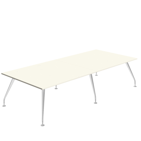 Massa Boardroom Table - 3200 - Silver Legs - White