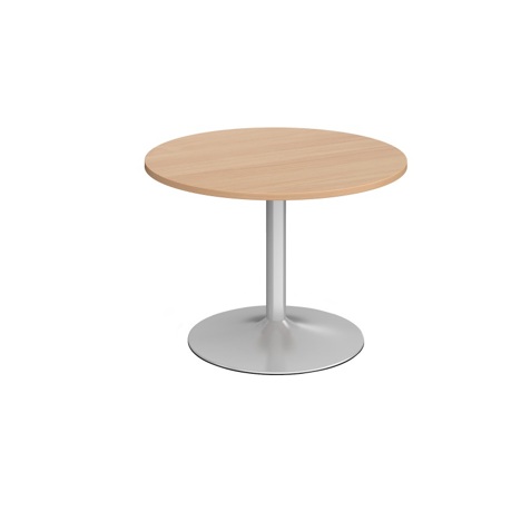 Trumpet Base Circular Boardroom Table - 1000 - Silver - Beech