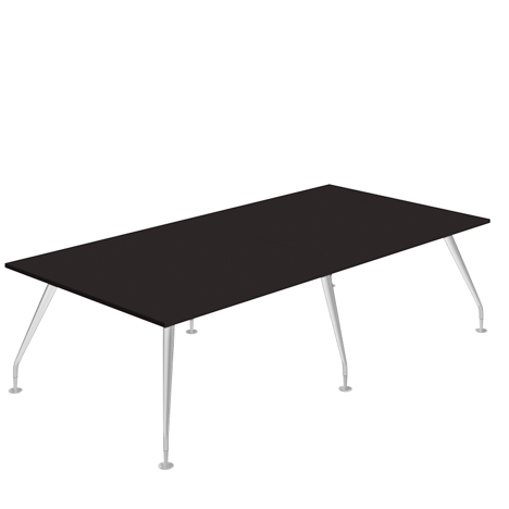 Massa Boardroom Table - 2800 - Silver Legs - Black