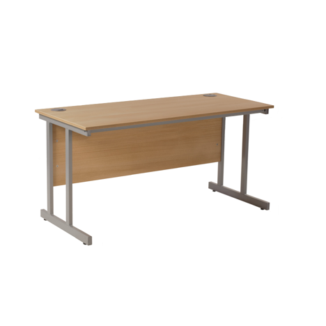 VDU Cantilever Workstation - 1500mm - 600mm Deep - Sepia Oak