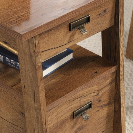 Executive Trestle style executive desk in Vintage Oak